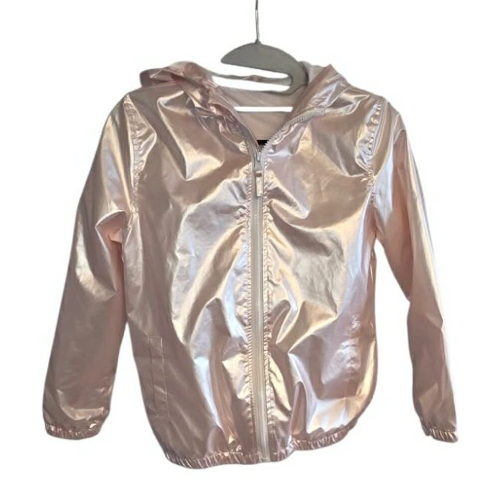 Pink Windbreaker Jacket Coat Girls Size 8Y Lightweight Ballerina Core Shiny